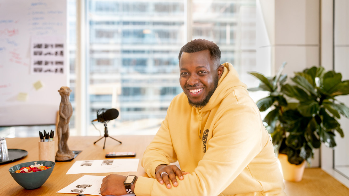Manny from 9ine Degrees, the team behind 'Pass the Meerkat'.