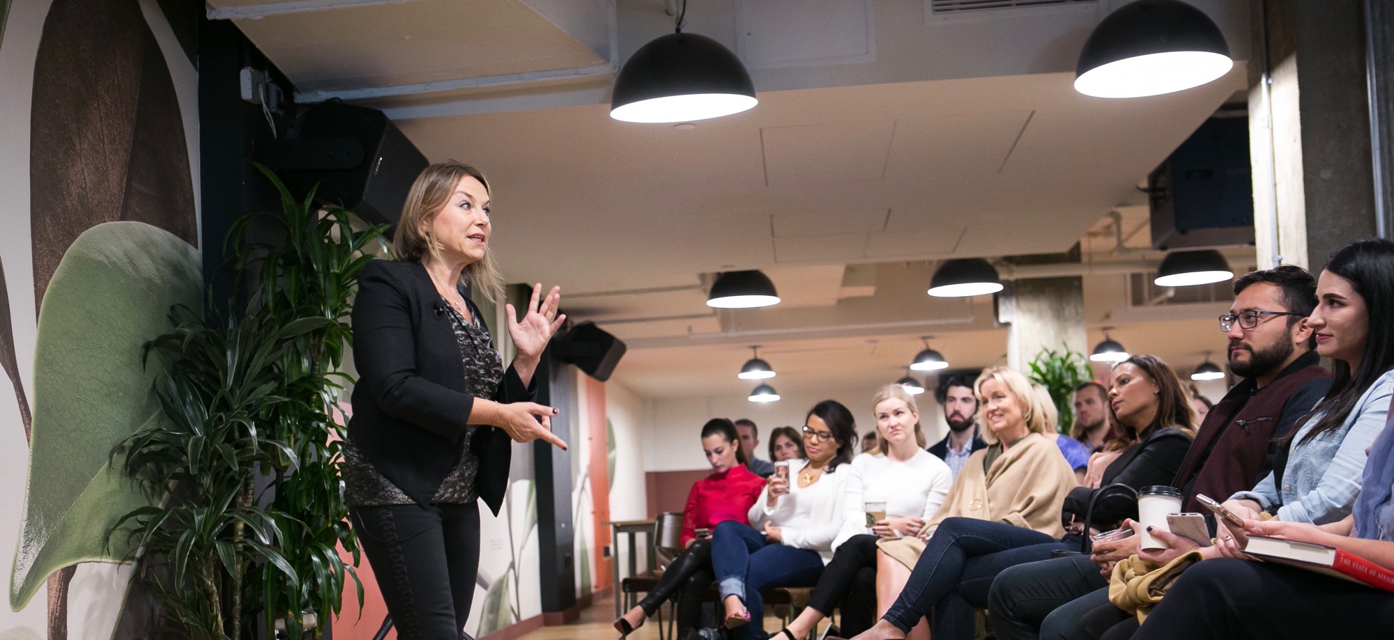 Esther Perel speaking at WeWork Future of Love event