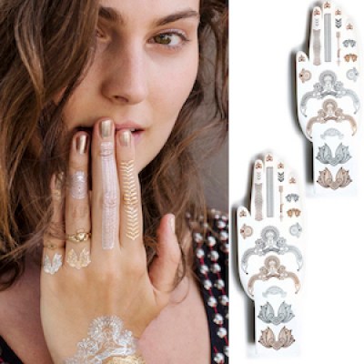 gold-silver-tribal-jewels-temporary-tattoo