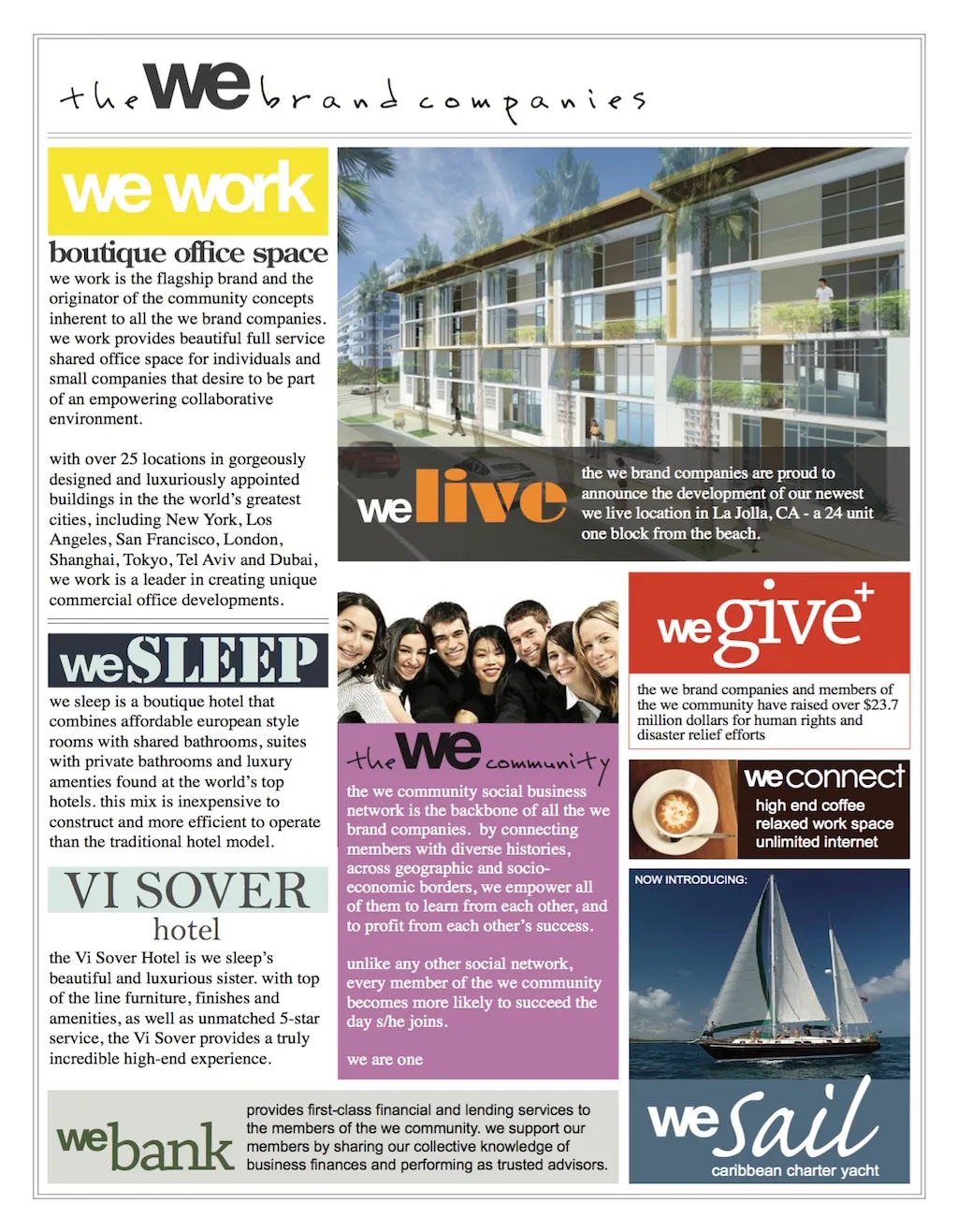 2009 plan for the family of We brands