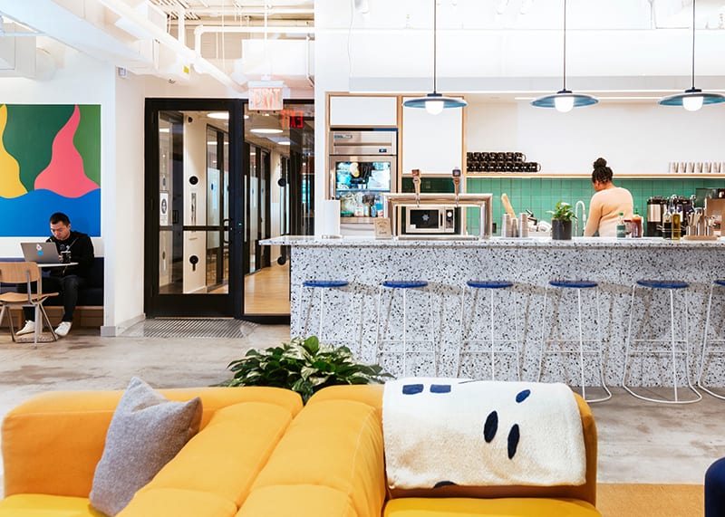 WeWork coworking space in NYC on 609 Greenwich Street in Greenwich Village
