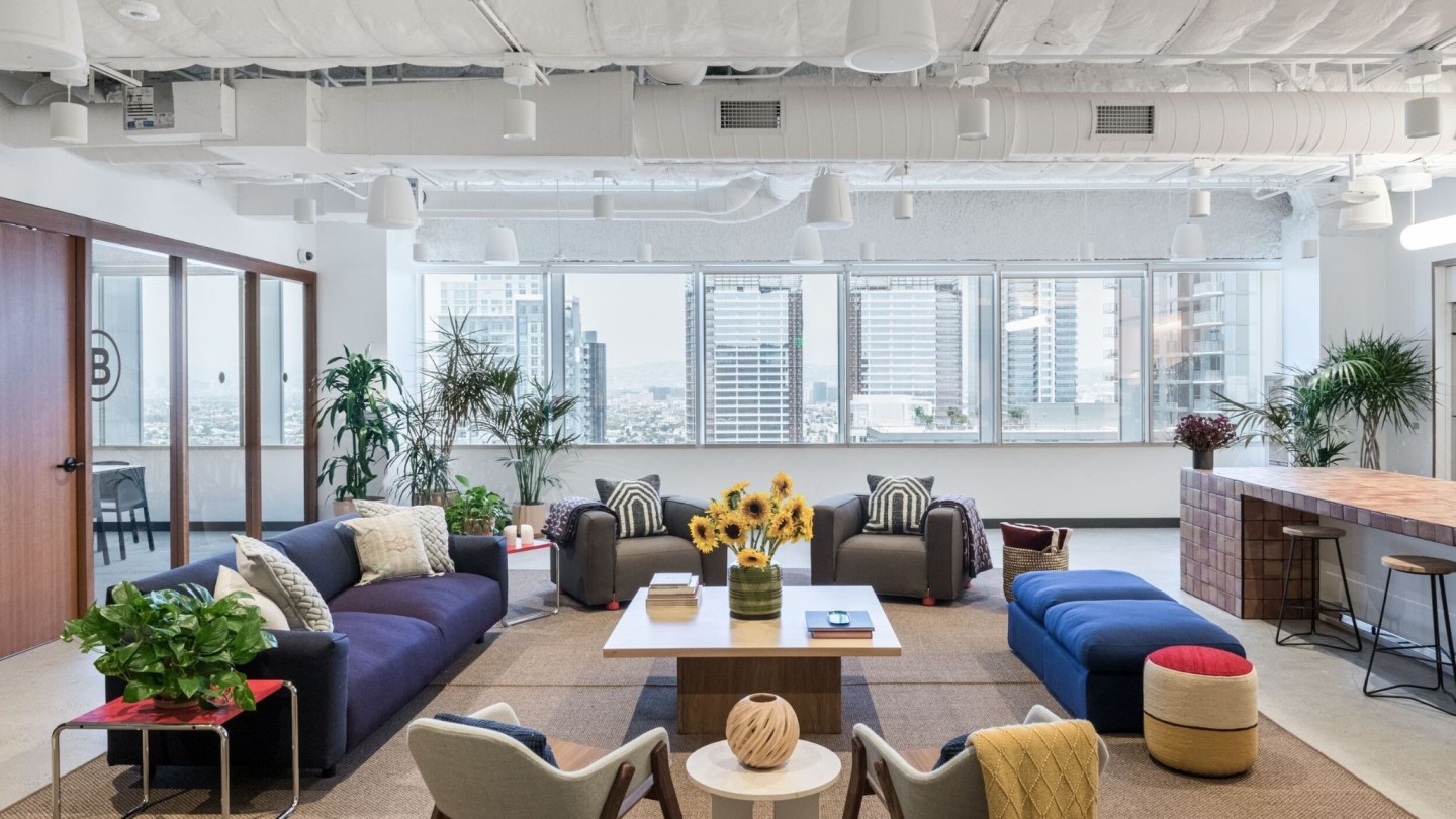 interior of WeWork 1150 S Olive St in Downtown Los Angeles