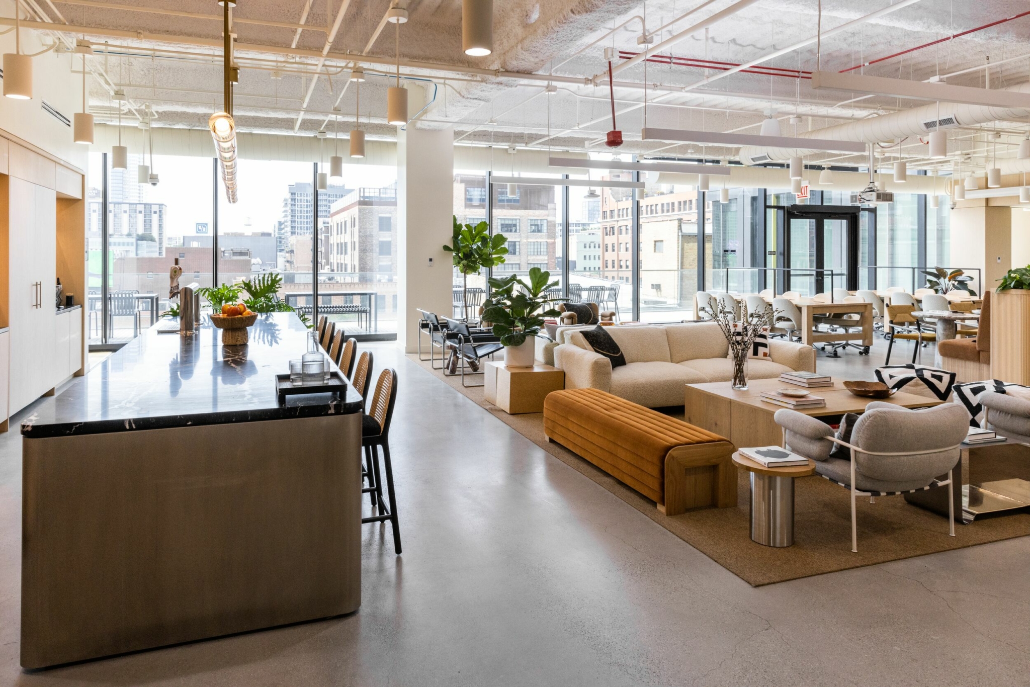 Floor to ceiling windows with a view.
