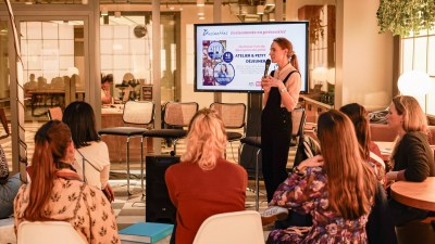 Victoria Arnhold hosting the 2025 International Women’s Day panel at WeWork Trudaine, Paris