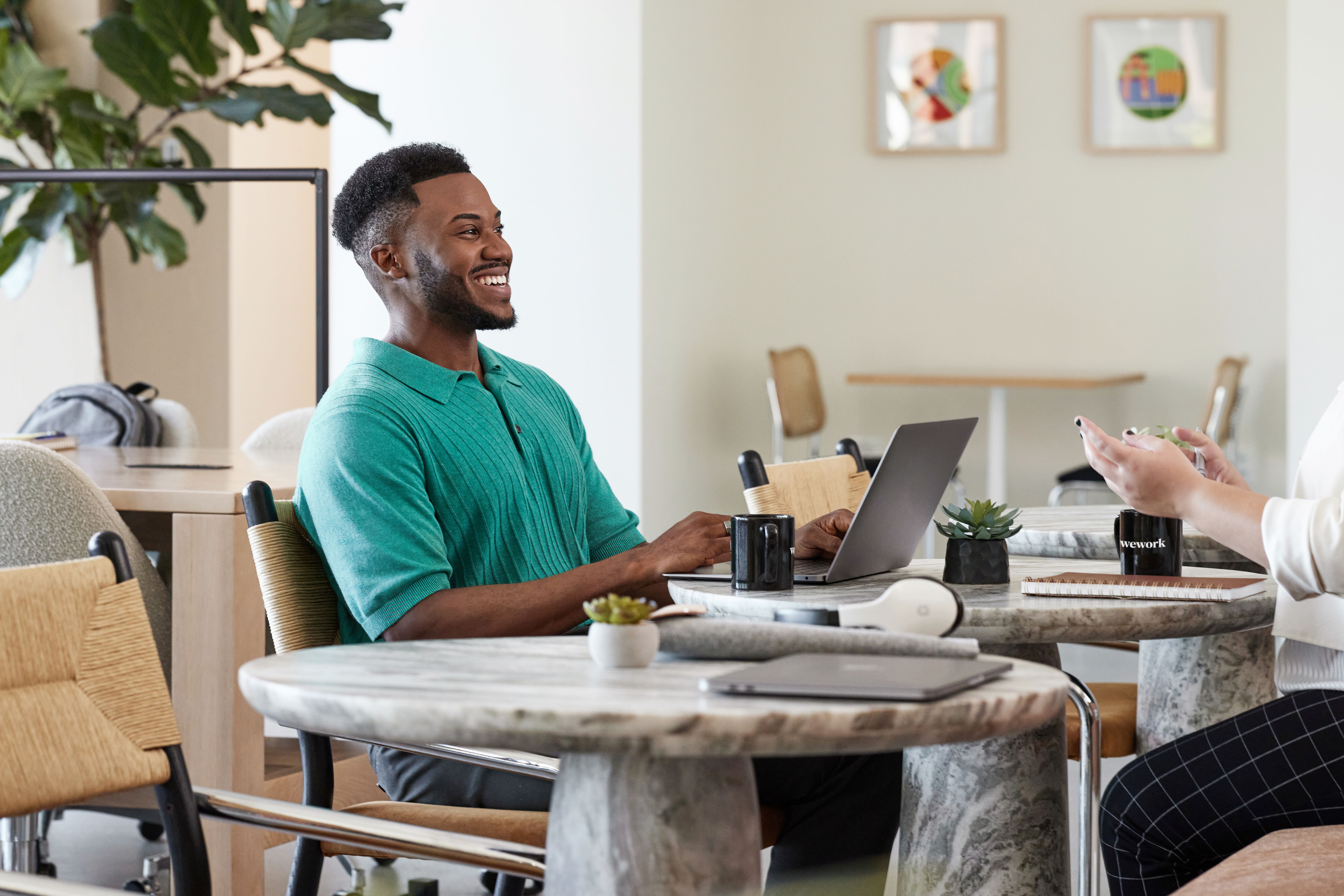 freelancer working in a WeWork coworking space