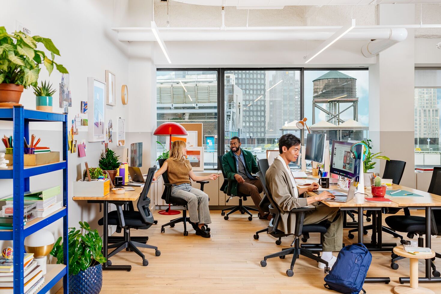 People collaborating in an office space