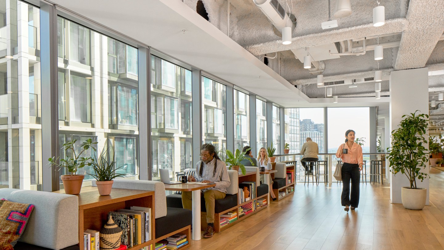 people focusing and connecting in a WeWork shared space