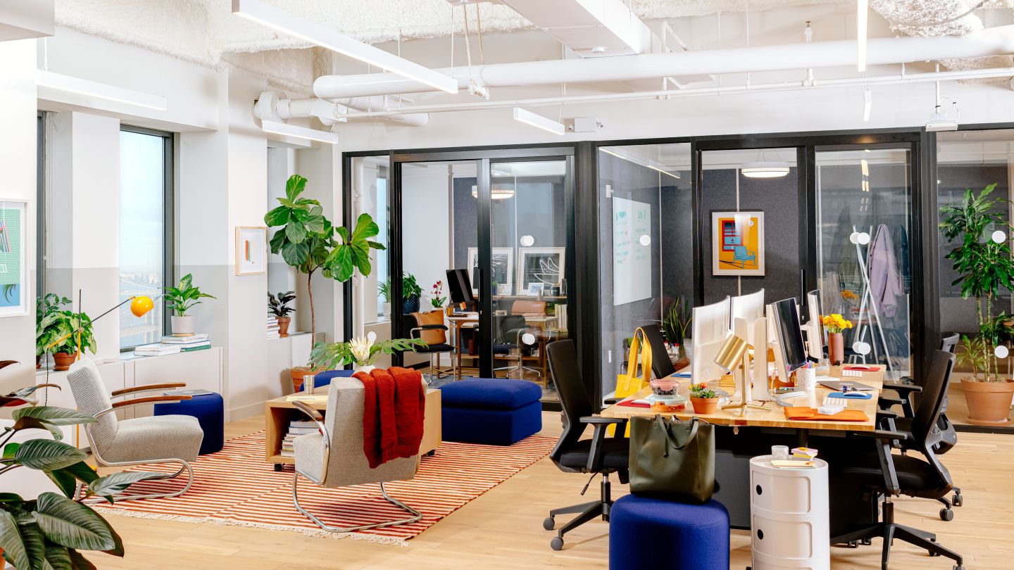 colorful and bright private office for 10-20 people