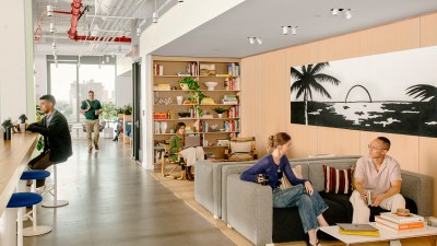 WeWork members doing different activities on a shared floor