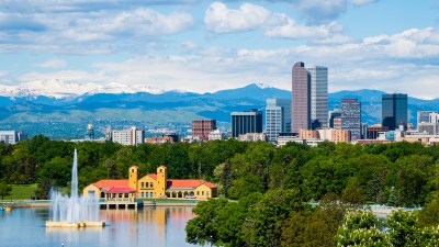 Denver, CO, water and city views