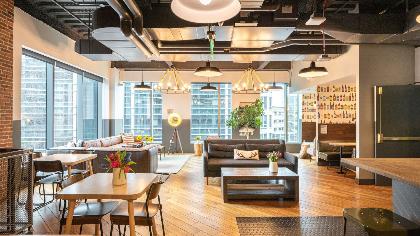interior of WeWork Triangle Building in Lower Downtown, Denver
