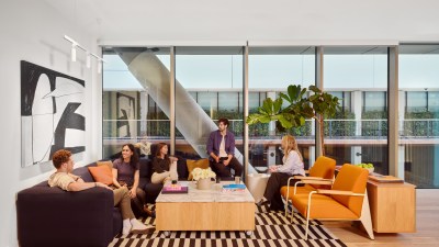 creative people in a WeWork shared lounge