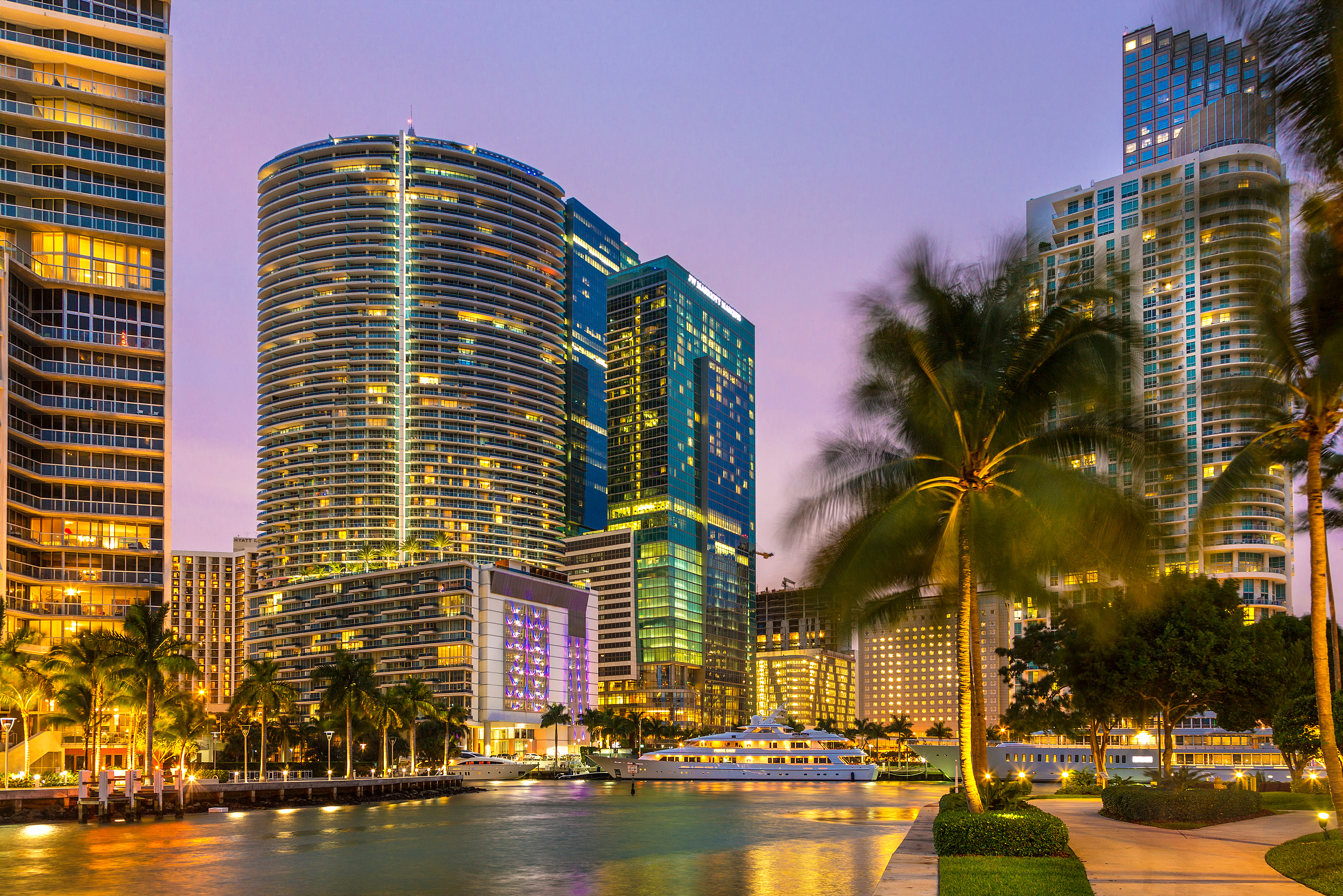 WeWork Miami at night