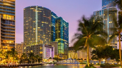 WeWork Miami at night