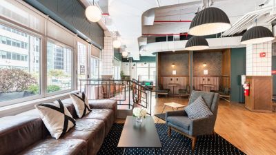A lounge area with comfortable seating.